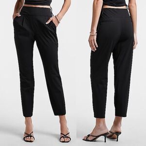 Express High Waisted Pull-On Ankle Pant nylon spandex career crop office pant -L
